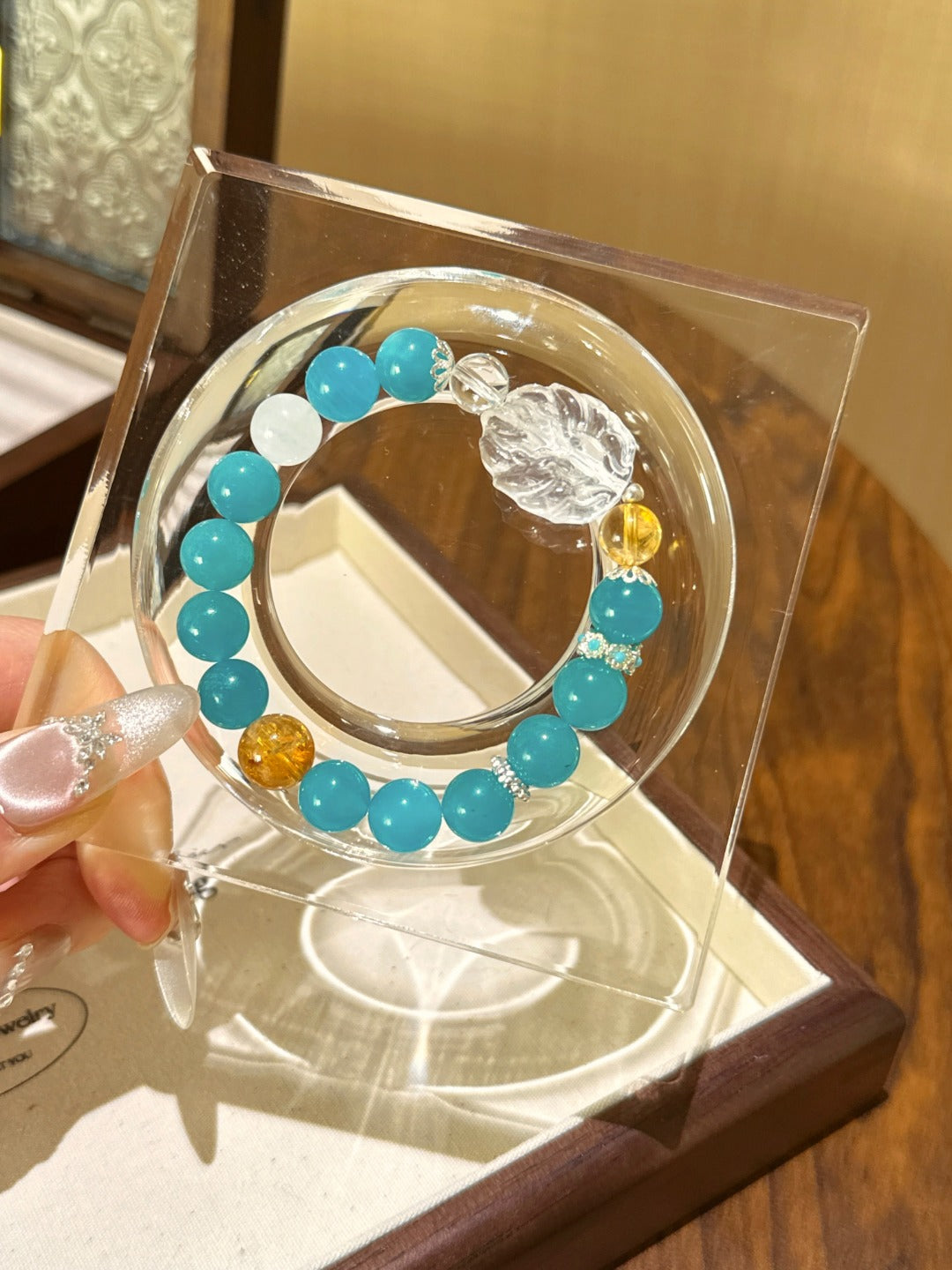 ▫️▪️ Tianhe stone white crystal nine-tailed fox bracelet